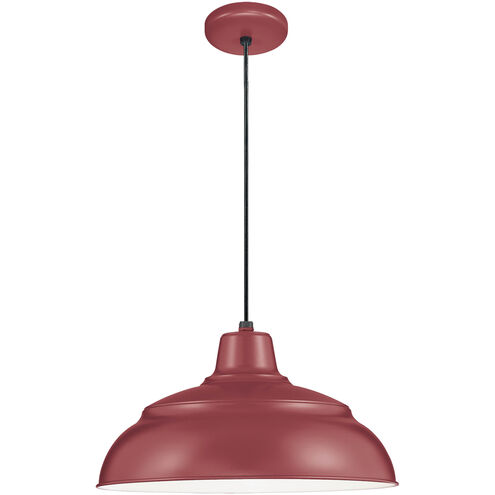 R Series 1 Light 17 inch Satin Red Indoor Pendant Ceiling Light